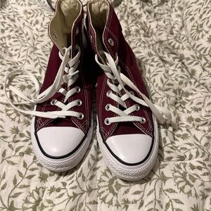 Classic Maroon High-Top Sneakers
